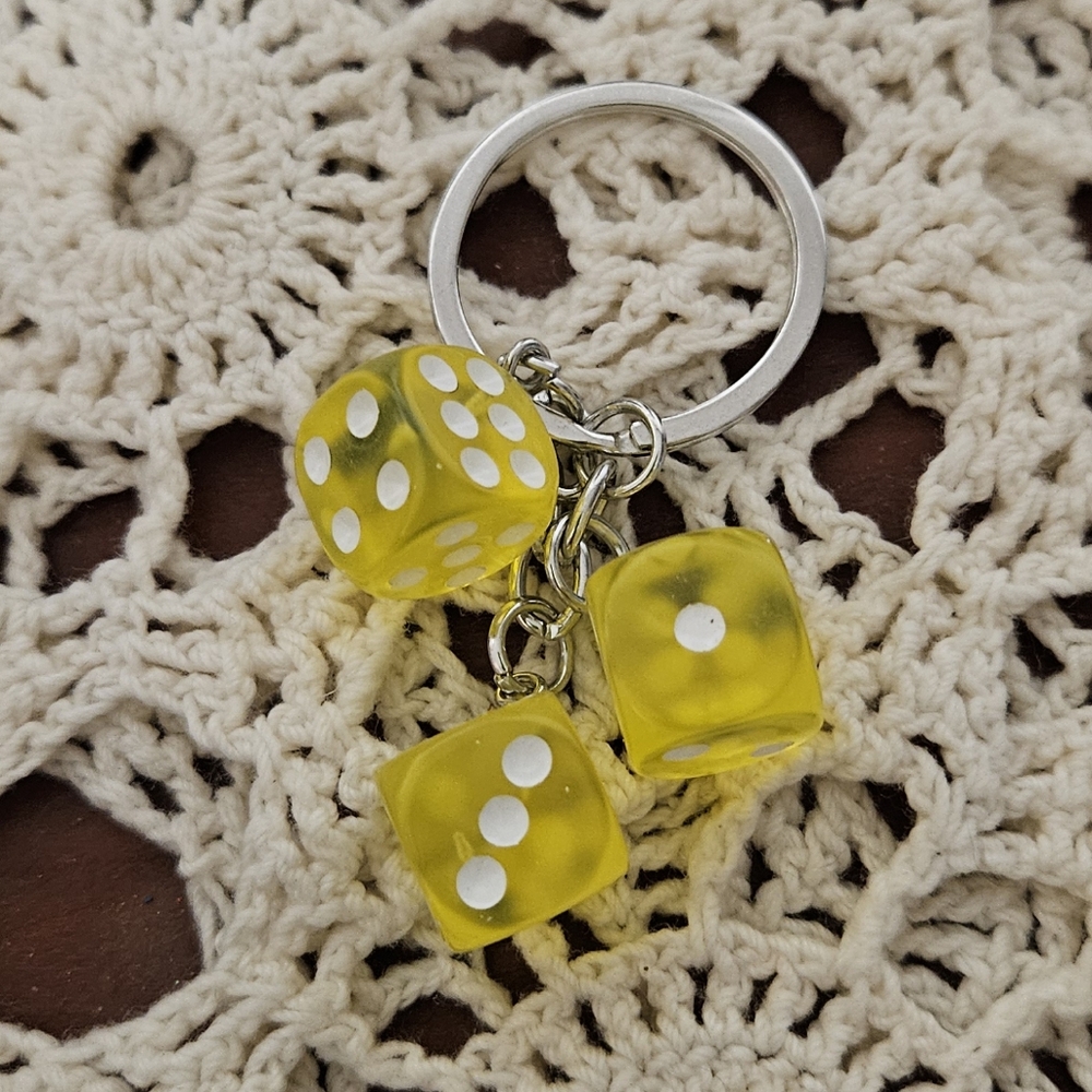 Yellow Dice Key Holder